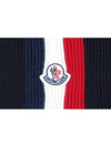 Three Stripes Wool Scarf Muffler - MONCLER - BALAAN 5