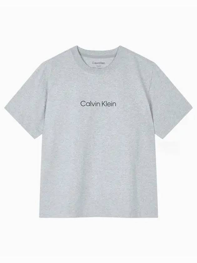 JEANS Women s Gray Relaxed Standard Logo Crew Neck Short Sleeve T Shirt 40WH113 CVP - CALVIN KLEIN - BALAAN 1