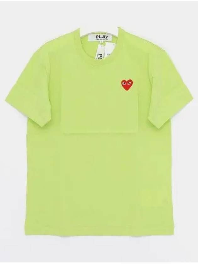 Red heart patch logo short sleeve t shirt P1T2722 GREEN 270492 1043547 - COMME DES GARCONS - BALAAN 1