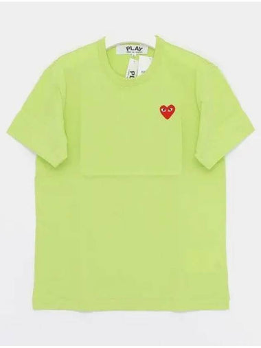 Red heart patch logo short sleeve t shirt P1T2722 GREEN 270492 1043547 - COMME DES GARCONS - BALAAN 1