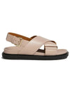 Fussbett Leather Sandals Dessert Beige - MARNI - BALAAN 2