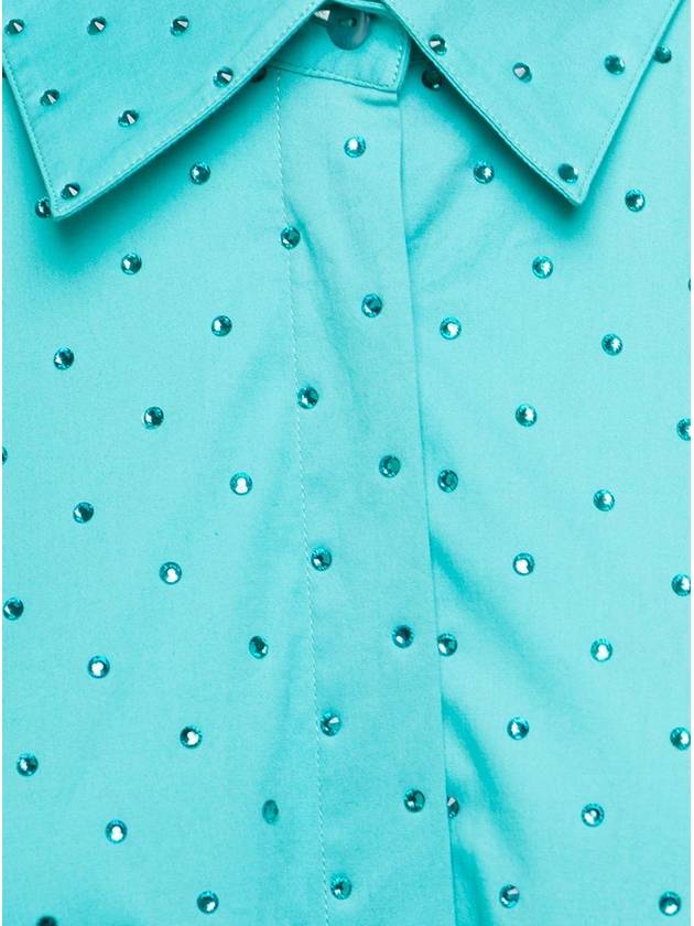 Light Blue Shirt  With Crystal Embellishment All-Over In Cotton Woman - GIUSEPPE DI MORABITO - BALAAN 3