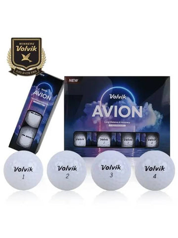 AVION Flight Optimized Golf Ball Avion White1 Dozen 12 Balls - VOLVIK - BALAAN 1