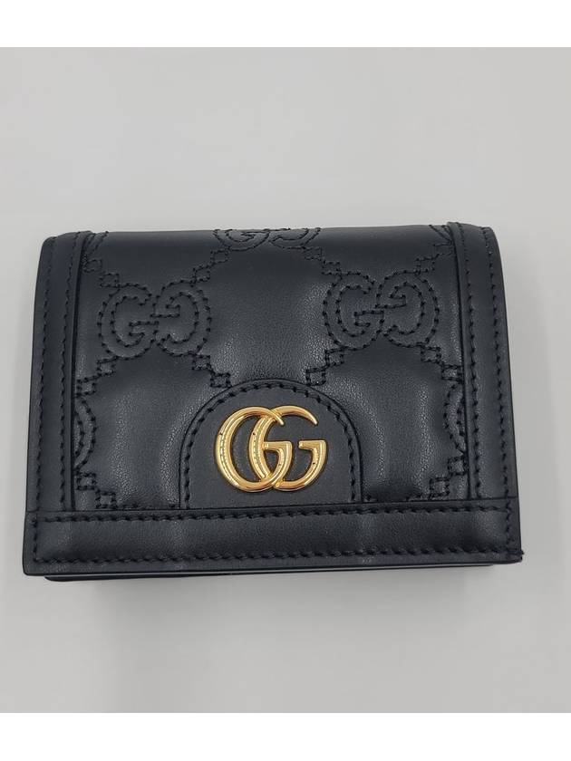 GG Matelasse Case Leather Card Wallet Black - GUCCI - BALAAN 5