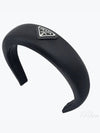 Re-Nylon Triangle Logo Band Hair Accessories Black - PRADA - BALAAN 2