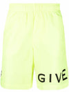 4G Logo Swim Shorts Green Neon - GIVENCHY - BALAAN 5