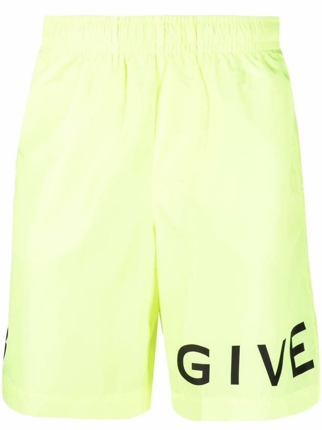 4G Logo Swim Shorts Green Neon - GIVENCHY - BALAAN 5