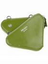 Brushed Leather Chain Mini Shoulder Bag Green - PRADA - BALAAN 11