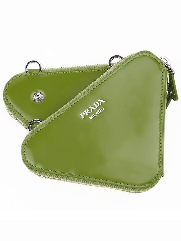 Brushed Leather Chain Mini Shoulder Bag Green - PRADA - BALAAN 11