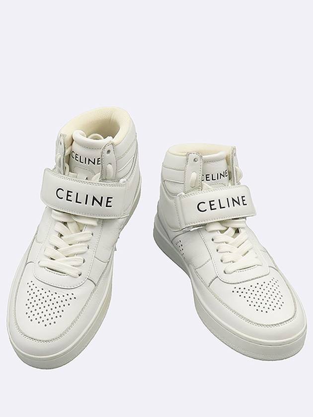 Celine 345013338C 01OP White Color Leather CT 03 High Top Velcro Women s Sneakers 36 - CELINE - BALAAN 1