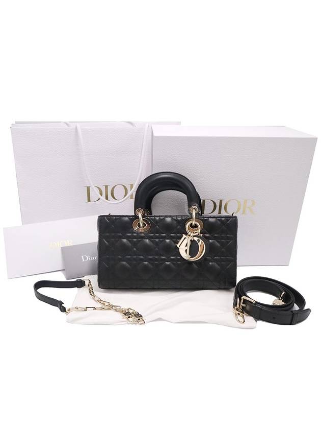 Women s Dior Christian M0540ONGE M900 Black Cannage Lambskin Gold LADY D JOY Dejoy Medium 2WAY gt bag Gangbuk used luxury goods - DIOR - BALAAN 3