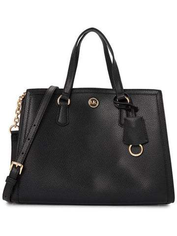 Chantal Medium Satchel 30F2G7CS2T BLACK Women's Tote and Shoulder Bag - MICHAEL KORS - BALAAN 1