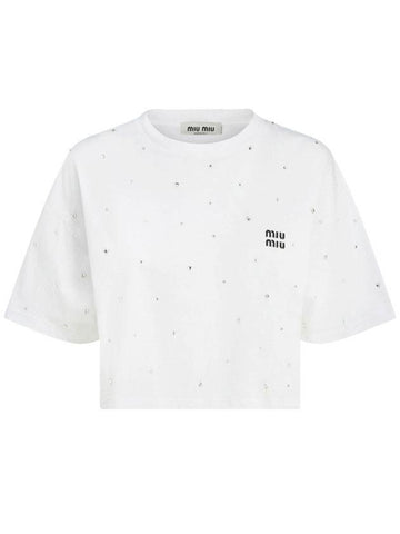 short sleeve t-shirt white - MIU MIU - BALAAN 1