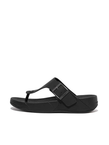 Track II Buckle Leather Toe Post Flip Flop Black - FITFLOP - BALAAN 1