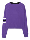 M Logo Wool Knit Top Purple - MIU MIU - BALAAN.
