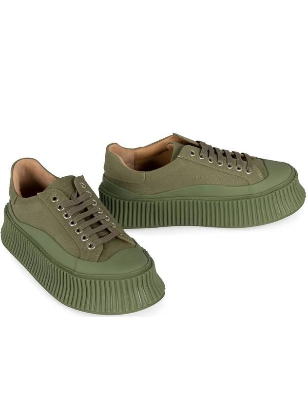 Canvas Platform Low Top Sneakers Green - JIL SANDER - BALAAN 2