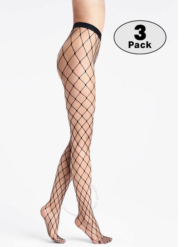 Wolford Black Sixties Fishnets Tights Set of 3, Size Medium - WOLFORD - BALAAN 1