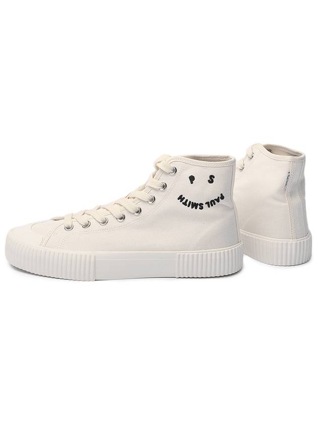 Kibby Happy Canvas High Top Sneakers White - PAUL SMITH - BALAAN.