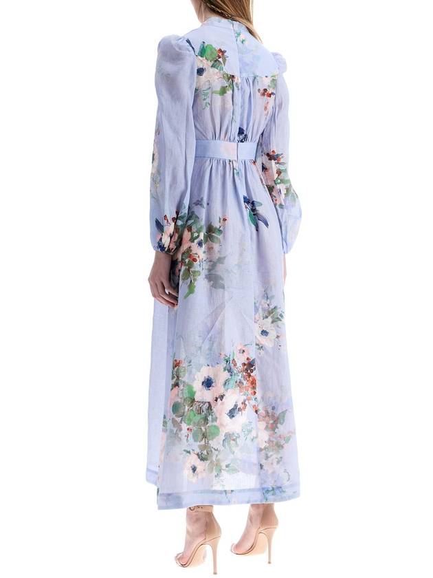 light blue watercolor floral midi dress with deep v neckline - ZIMMERMANN - BALAAN 3