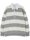 Striped rugby collar sweatshirt Melange gray - THE GREEN LAB - BALAAN 1