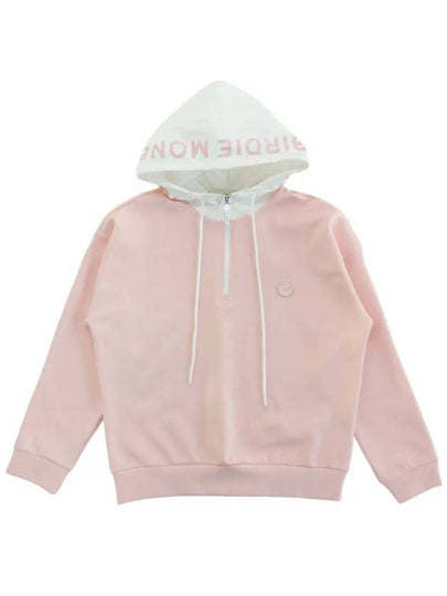 Windproof hooded half zip-up t-shirt PINK - MONBIRDIE GOLF - BALAAN 2