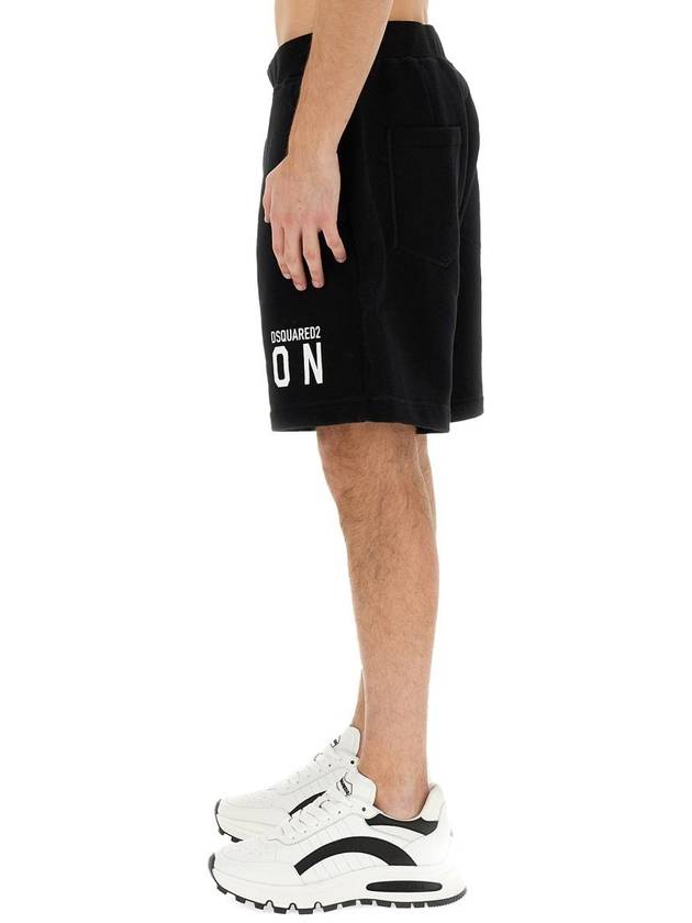 icon logo print shorts black - DSQUARED2 - BALAAN 4