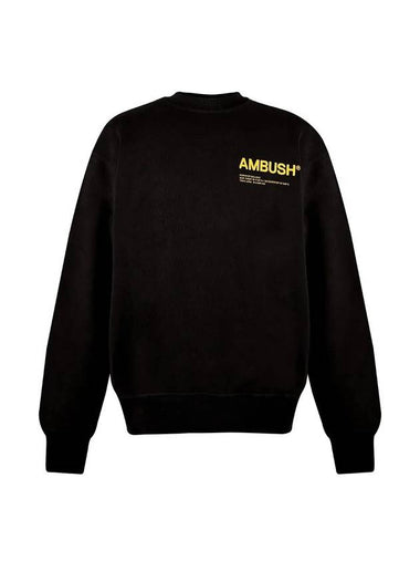 Men's Workshop Logo Print Sweatshirt Black - AMBUSH - BALAAN 1