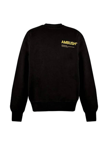 Men's Workshop Logo Print Sweatshirt Black - AMBUSH - BALAAN 1