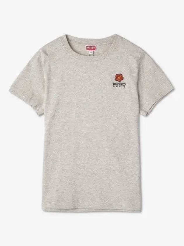 Boke Flower Logo Embroidery Short Sleeve T Shirt Pale Grey - KENZO - BALAAN 2