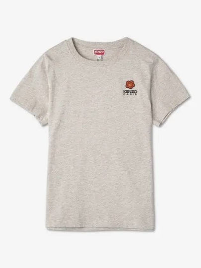 Boke Flower Logo Embroidery Short Sleeve T Shirt Pale Grey - KENZO - BALAAN 2