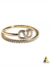 V Logo Metal Swarovski Crystal Ring Gold - VALENTINO - BALAAN 2