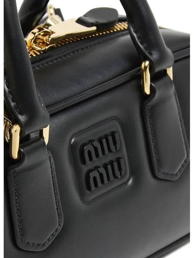 Arcadi Leather Shoulder Bag Black - MIU MIU - BALAAN 6