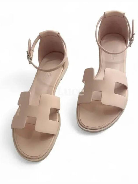 Santorini Calfskin Sandals Rose Petal - HERMES - BALAAN 2