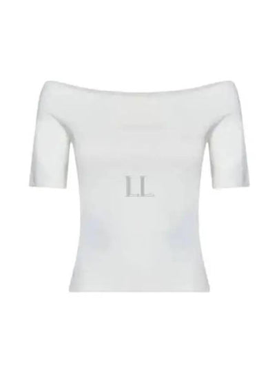 Off Shoulder Short Sleeve T-Shirt White - ALEXANDER MCQUEEN - BALAAN 2