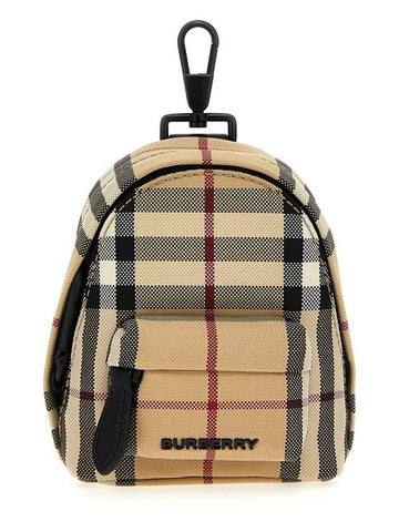 Check Backpack Charm Key Holder Beige - BURBERRY - BALAAN 1