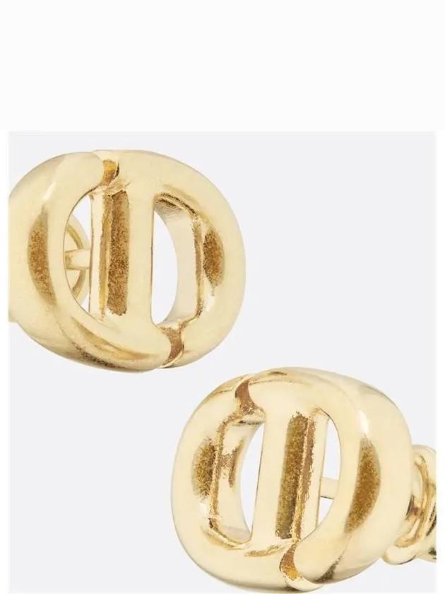 CD Navy Stud Metal Earrings Pink Gold Finish - DIOR - BALAAN 2