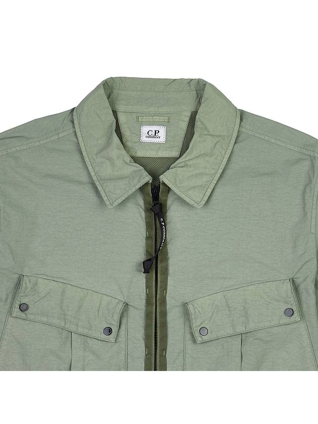 Lens Wappen Double Pocket Over Long Sleeve Shirt Green - CP COMPANY - BALAAN 4