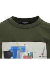 23SS UMK0265 KHAKI Geometric Print Khaki Sweatshirt - KITON - BALAAN 4