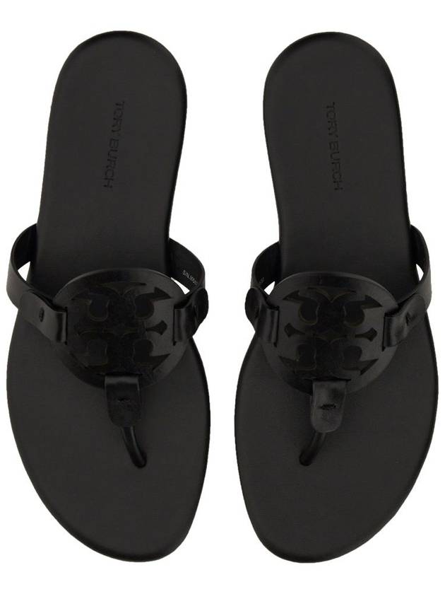 Miller Soft Leather Flip Flops Perfect Black - TORY BURCH - BALAAN 4