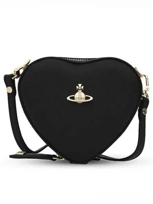 Saffiano Mini Heart Cross Bag Black - VIVIENNE WESTWOOD - BALAAN 2