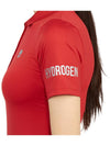 Women's Golf Logo Short Sleeve PK Shirt Red - HYDROGEN - BALAAN 9