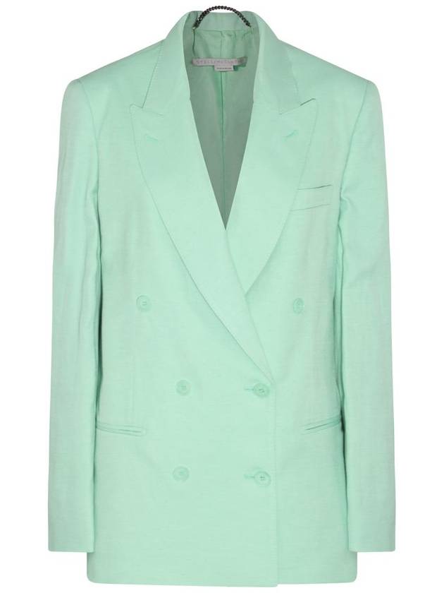 Women's Oversized Double Breasted Jacket Fluo Mint - STELLA MCCARTNEY - BALAAN 2