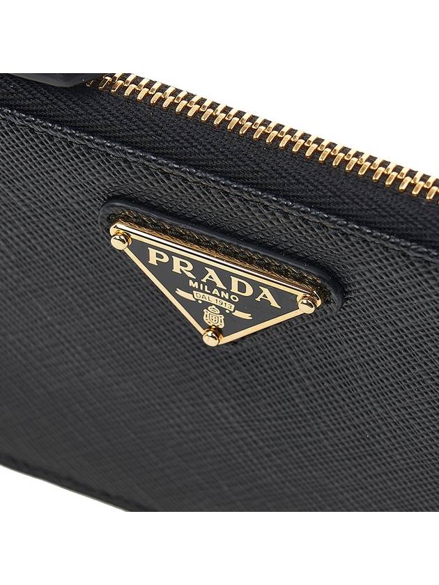 Saffiano Leather Card Wallet Black Silver - PRADA - BALAAN 7