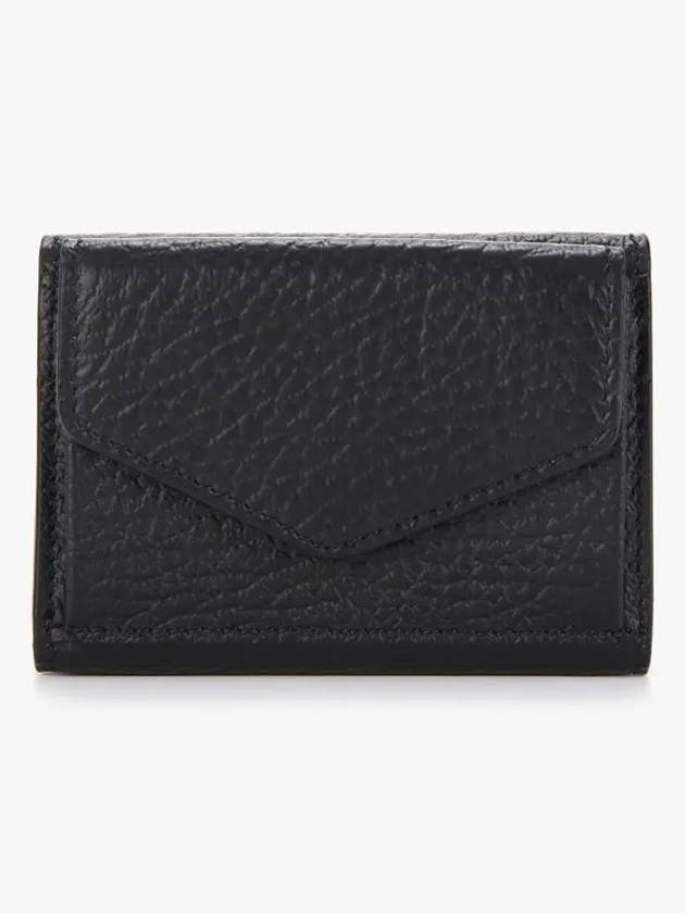 Signature Stitch Trifold Leather Half Wallet Black - MAISON MARGIELA - BALAAN 3