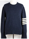 Diagonal armband Shetland knit navy 4 - THOM BROWNE - BALAAN 2