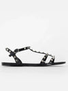 Rockstud Strap Sandals Black - VALENTINO - BALAAN.