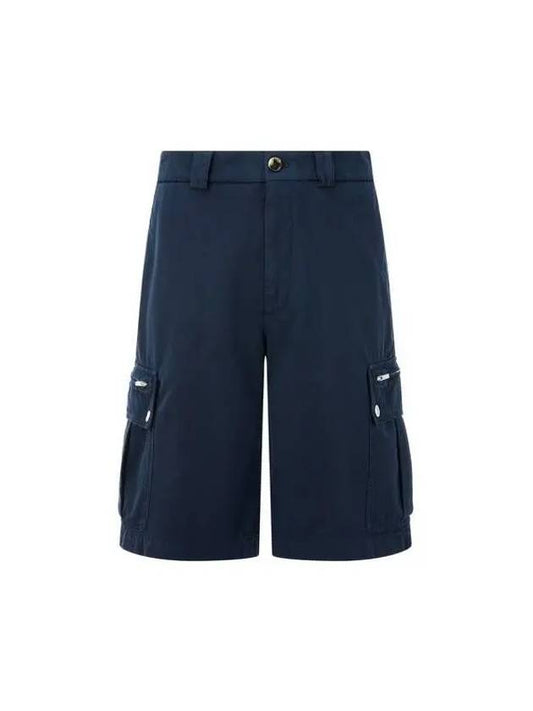 Shimaeul 8th Anniversary 10 e Point 9 8 Men s Cotton Twill Cargo Shorts Navy 271389 - BRUNELLO CUCINELLI - BALAAN 1