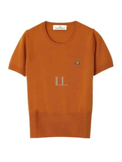 ORB Logo Short Sleeve Knit Top Orange - VIVIENNE WESTWOOD - BALAAN 2