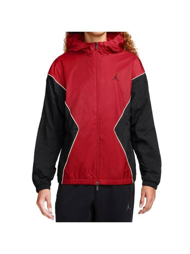 Jordan Brooklyn Draft Hooded Windbreaker Varsity Red - NIKE - BALAAN 1