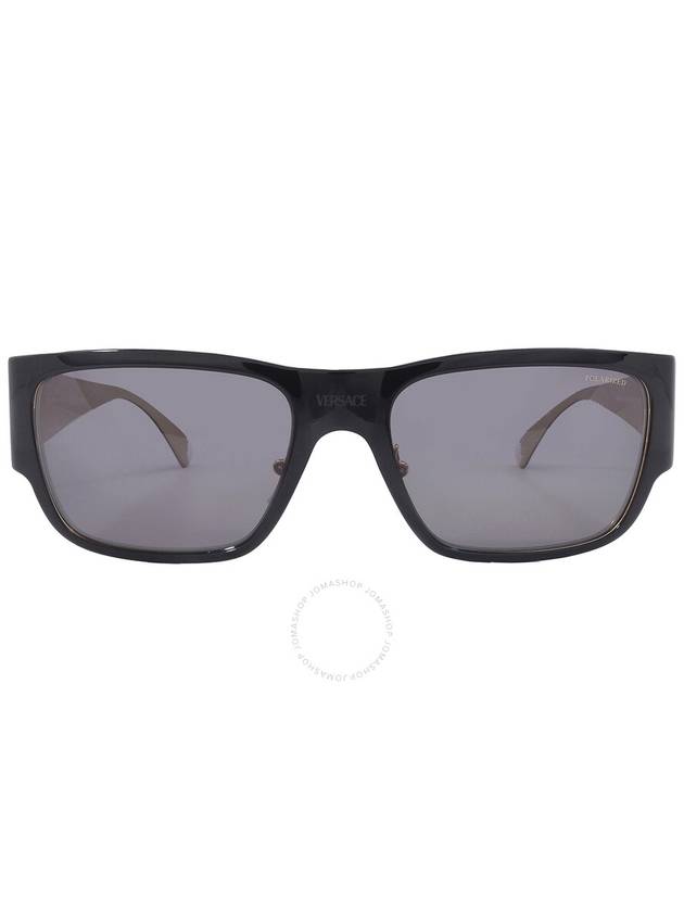 Versace Polarized Dark Grey Rectangular Men's Sunglasses VE2262 143381 56 - VERSACE - BALAAN 1